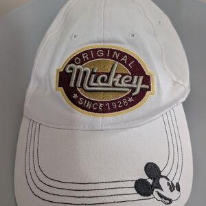 Original Mickey Disney Parks Hat Cap Mouse Embroidered Mickey on the Bill Yellow